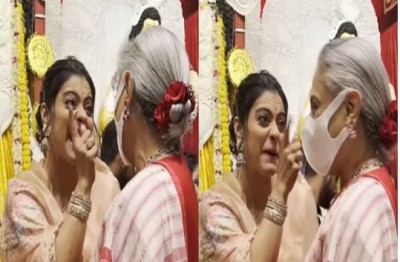 Video: पंडाल में जया बच्चन को देखते ही चिल्लाने-चीखने लगीं काजोल