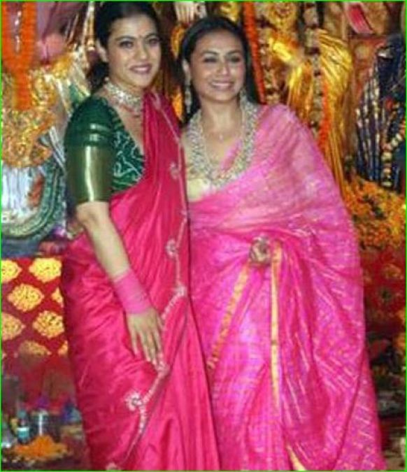 Alia Bhatt seen on Mahanavmi in a beautiful saree,  Kajol and Rani accompanied