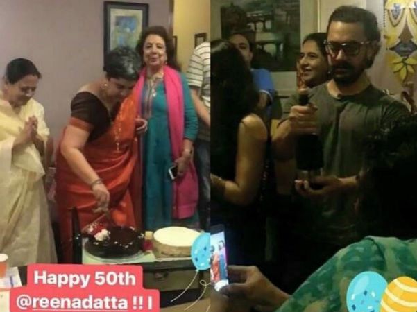 पत्नी किरण के साथ पूर्व पत्नी रीना का बर्थडे मानाने पहुंचे आमिर खान
