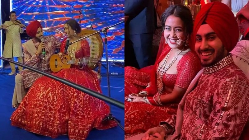 Neha Kakkar sings romantic songs for her husband at wedding