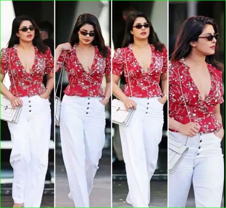 Priyanka Chopra looked very sexy in a floral top but husband Nick was seen!