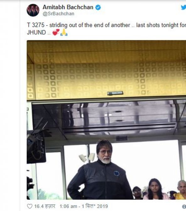 Big B completes the shoot of his upcoming movie Jhund
