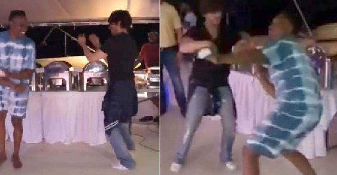 Watch Video: Shah Rukh Khan and Dwayne Bravo groove on 'Lungi Dance'