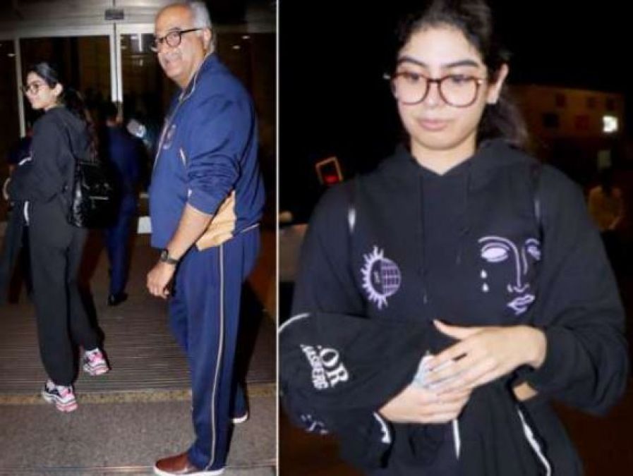 Khushi Kapoor leaves for America; Boney Kapoor gets emotional at the airport