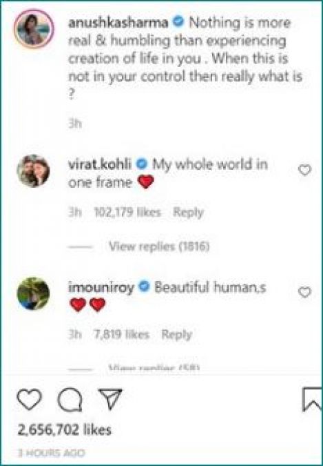 Anushka shares flaunt baby bump, husband Virat's comment is too cute