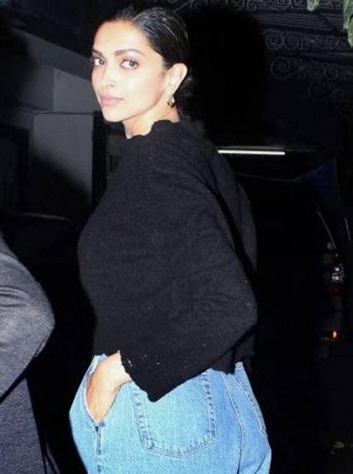 Deepika Padukone came out on night out wearing boyfriend jeans along with a bag of millions