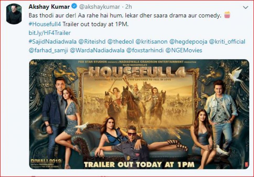 Housefull 4:  Trailer to release today at 1 pm, another poster revealed
