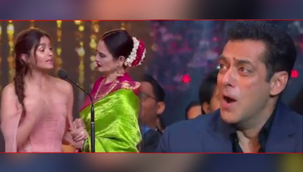 Rekha gave her voice to this famous dialogue of Alia at the IIFA Awards, Salman stunned
