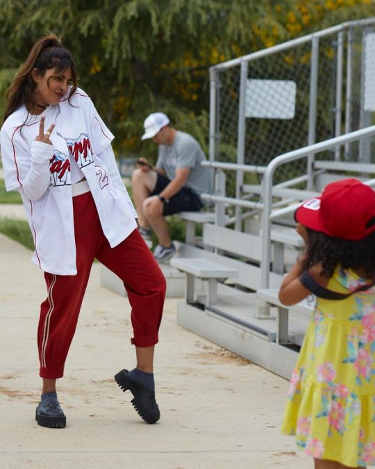 Priyanka Chopra was seen playing baseball with her husband