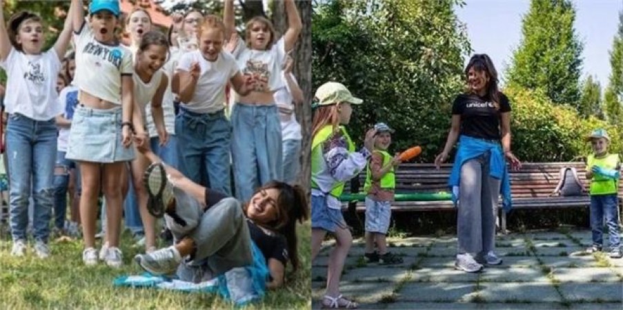 यूक्रेन के रिफ्यूजी बच्चों से प्रियंका ने की मुलाकात, वायरल हुई तस्वीर