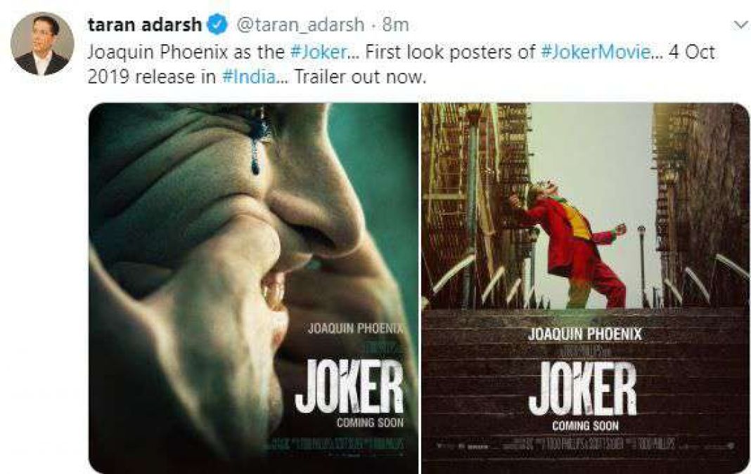 इस तारीख को भारत में रिलीज होगी जोकिन फीनिक्स की 'जोकर', पोस्टर आउट