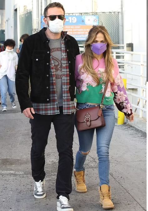 Ben Affleck and Jennifer Lopez Sport Colorful Looks During Family’s Movie Outing