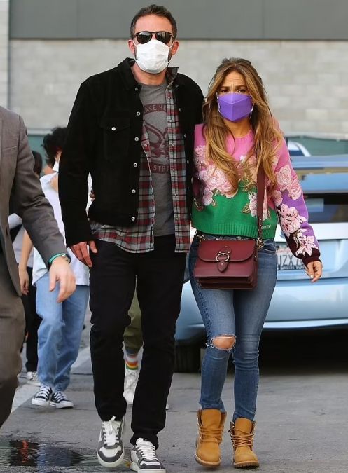 Ben Affleck and Jennifer Lopez Sport Colorful Looks During Family’s Movie Outing