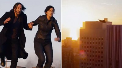 Keanu Reeves and Carrie-Anne Moss jumped off a 46-storey building 19 times for 'Matrix Resurrections'