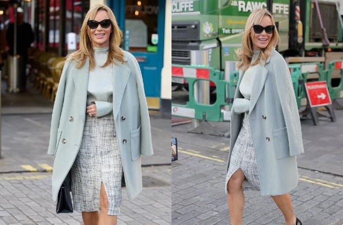 Amanda Holden looks even more beautiful in a high-neck blouse
