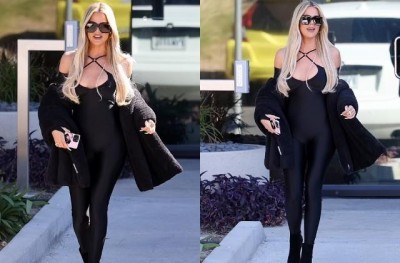 Khloe Kardashian spotted in a stunning black outfit in Burbank