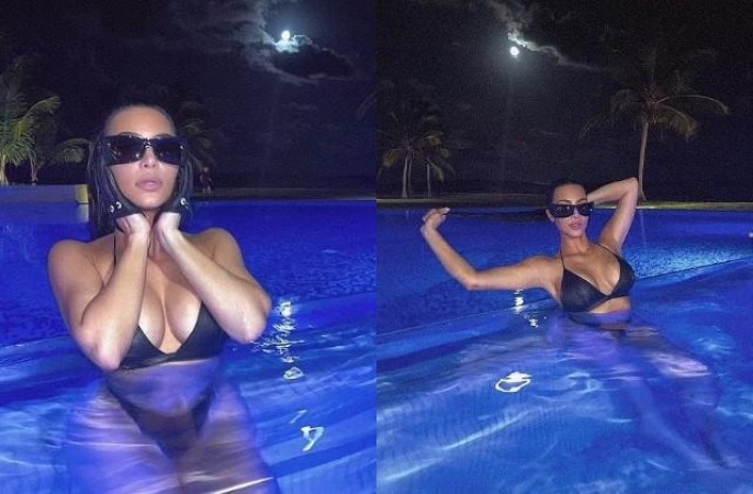 Kim in a black bikini raises internet mercury