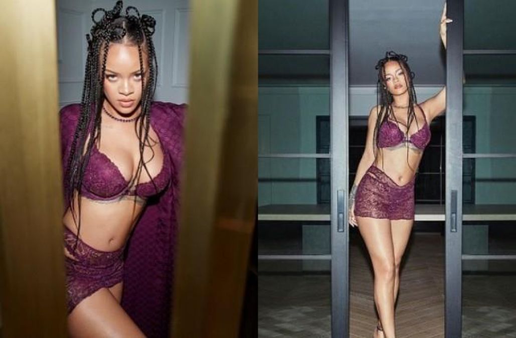 Rihanna setting internet on fire in purple dress