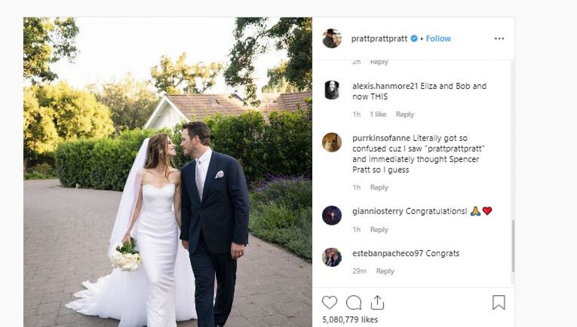 Chris Pratt shares wedding photo, with wife in this style