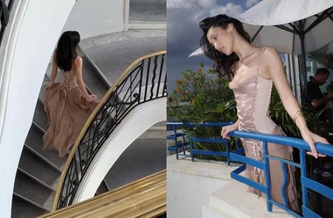 कभी छत पर तो कभी सीढ़ियों पर बेला हदीद ने शेयर की अपनी ग्लैमरस तस्वीर