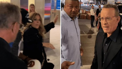 Fan gives a push to Tom Hanks' wife, then the actor became ablaze