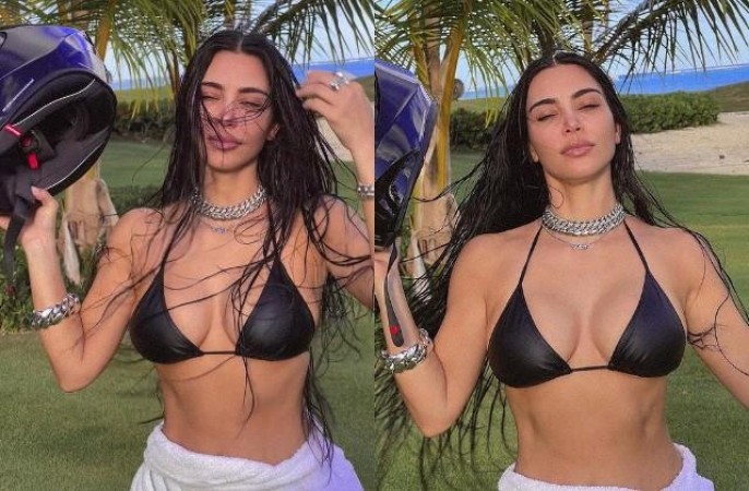 Kim crossed all limits of beauty, raised internet temperature by sharing photos in bikini