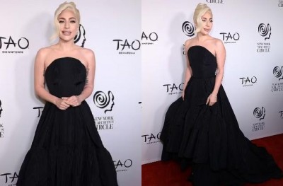 Lady Gaga wreaking havoc at New York Film Critics Circle Awards programme in black dress