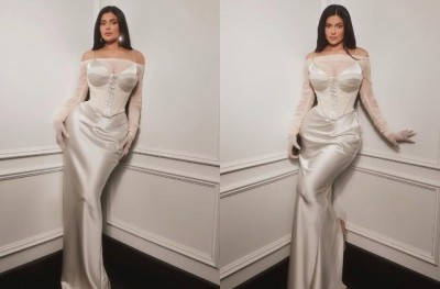 Kylie Jenner added a touch of beauty in a silver dress
