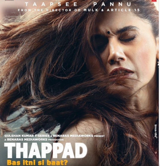 Poster of the film 'Thappad' out, Tapsee Pannu appeared in a different look