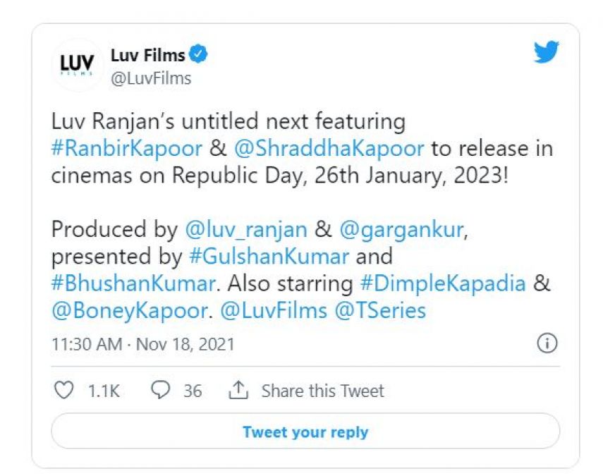 इस दिन रिलीज होगी श्रद्धा-रणबीर की फिल्म