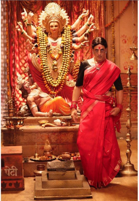 Akshay Kumar seen in red saree and bindi, shares first look of film 'Lakshmi Bomb'