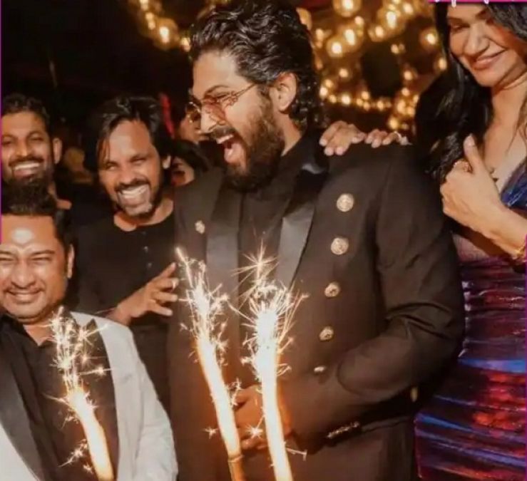 Allu Arjun celebrates birthday with wife, pictures of celebration going viral