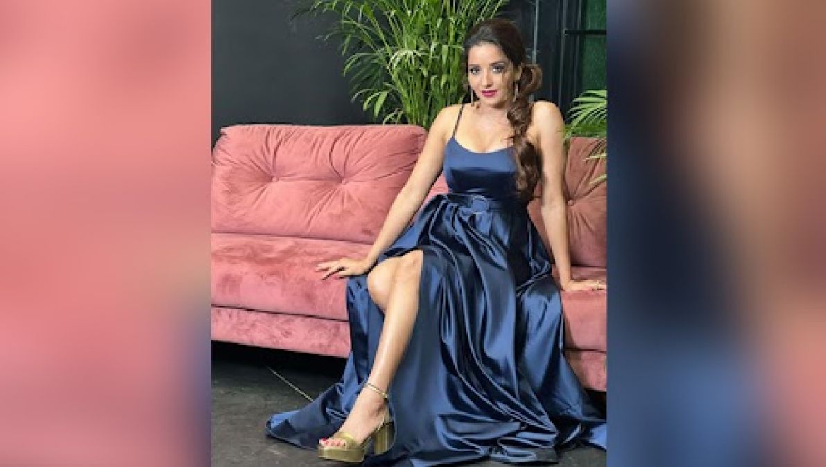 Monalisa in a blue Thai high slit dress wreaks the havoc of beauty