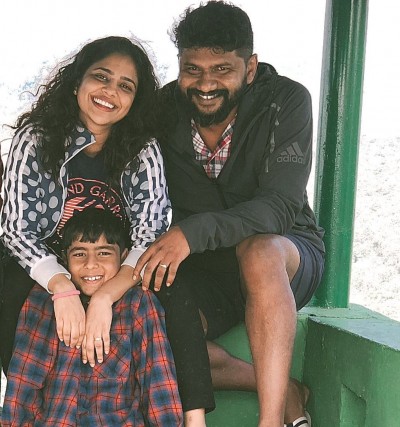 Srinda shares beautiful memories with her husband and son