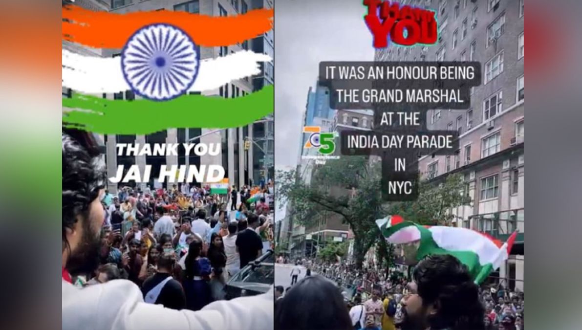 विदेश में दिखा भारत के प्रति देश प्रेम, अल्लू अर्जुन ने New york की सड़कों पर फहराया राष्ट्रीय ध्वज