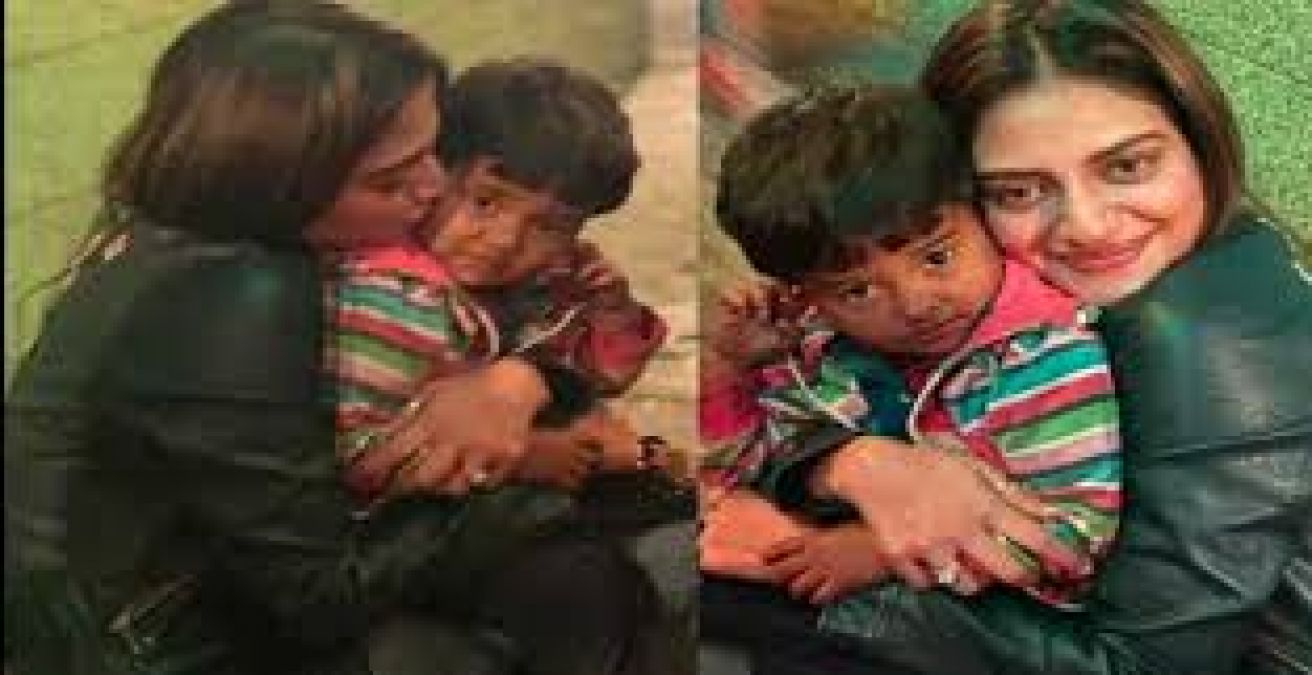 Nusrat Jahan hugs this child, photos going viral on social media