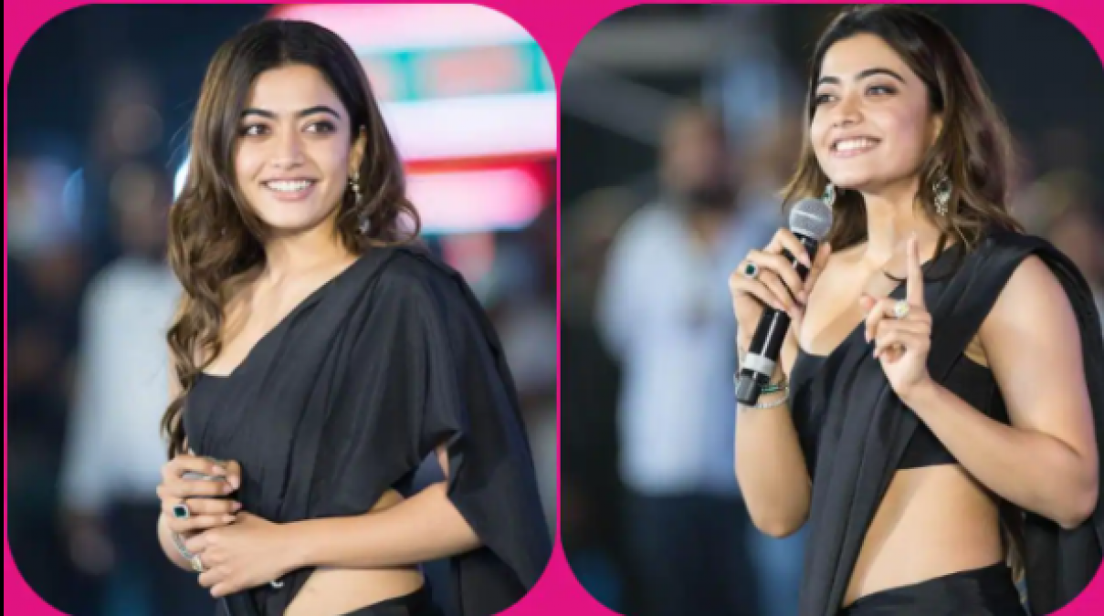 National Crush Rashmika Mandana wreaks havoc in black saree