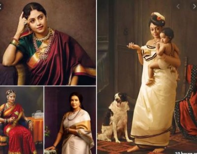 Mollywood actresses match Raja Ravi Varma's painting