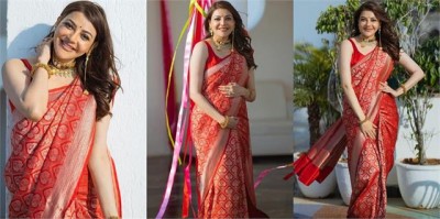After the baby shower, Kajol shared a beautiful picture in a red sari