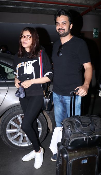 Kajal Aggarwal returns to Goa after celebrating New Year with husband