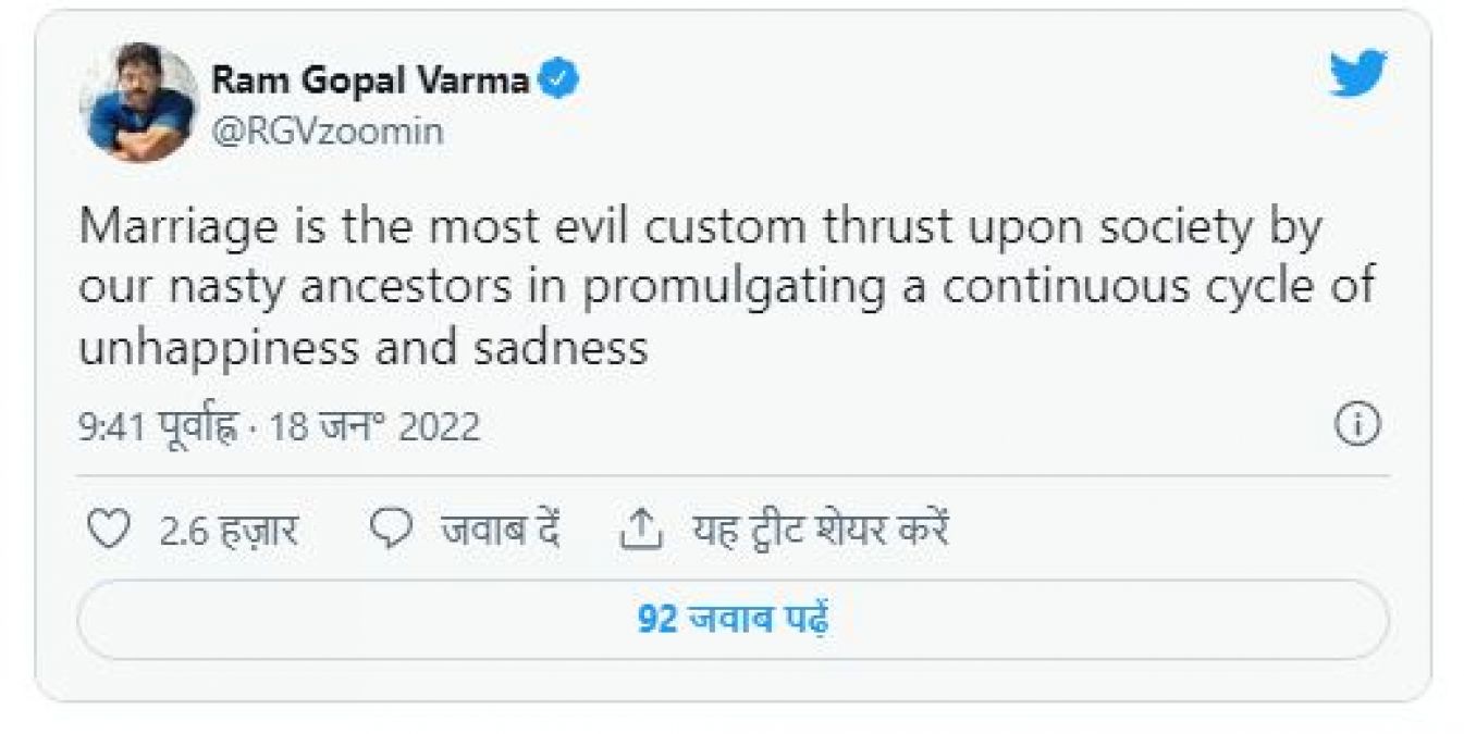 Ram Gopal Varma tweets controversial tweet after Dhanush's divorce: 'Divorce should be celebrated'