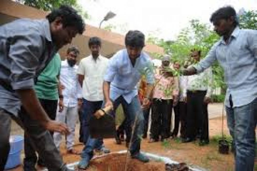 Telugu film actor Brahmanandam participates in Haritha Haram