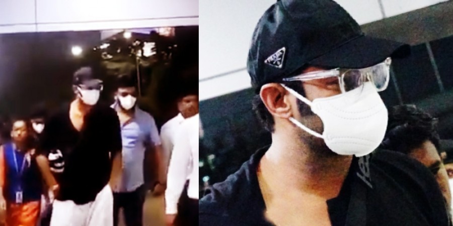 Prabhas spotted at the airport wearing a mask
