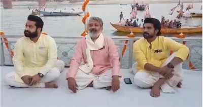 'RRR' team performs Ganga Aarti in Varanasi, seeks blessings for film's success
