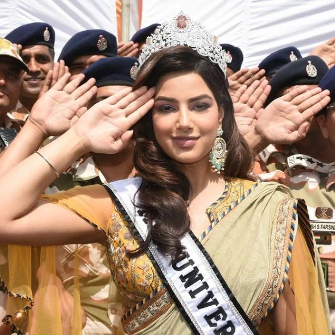 Harnaaz Sandhu saluted border police after reaching Greater Noida
