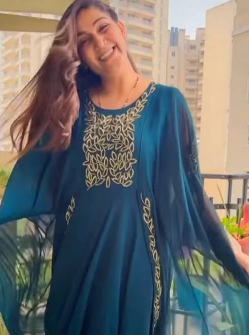 Sapna Choudhary looked ravishing in blue dress