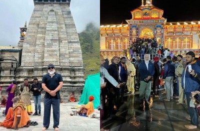 बाइक यात्रा पर बद्रीनाथ और केदारनाथ मंदिर पहुंचे अजित कुमार