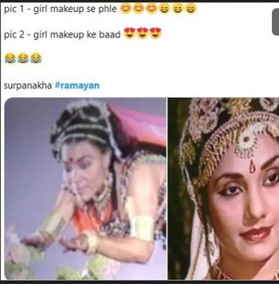 Users makes funny meme on scenes of Ramayana