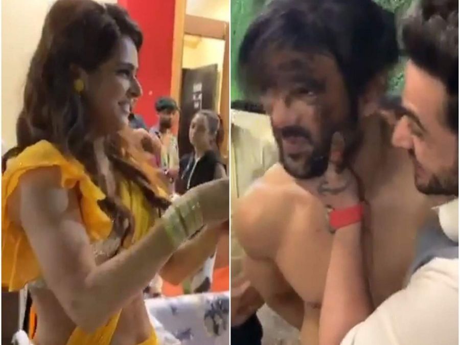 Video: On her birthday Madhurima put the cake on ex-boyfriend Vishal's face!