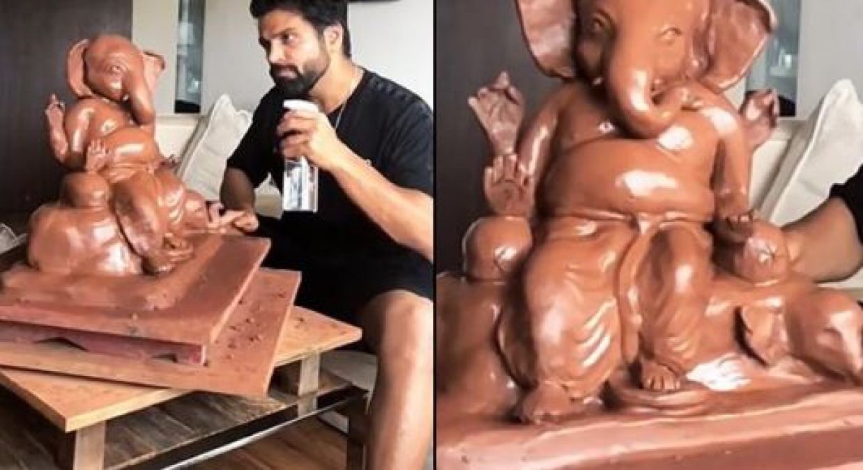 Rithvik Dhanjani makes eco-friendly Ganesh at home, shares Bappa's photo